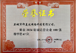 2024盐城民营企业100强 榜单第67位